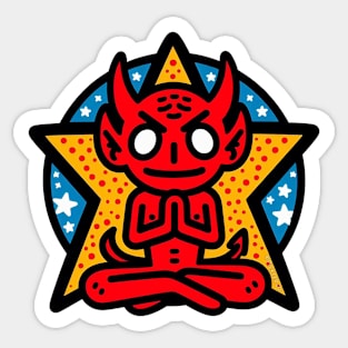 Meditating Devil Sticker